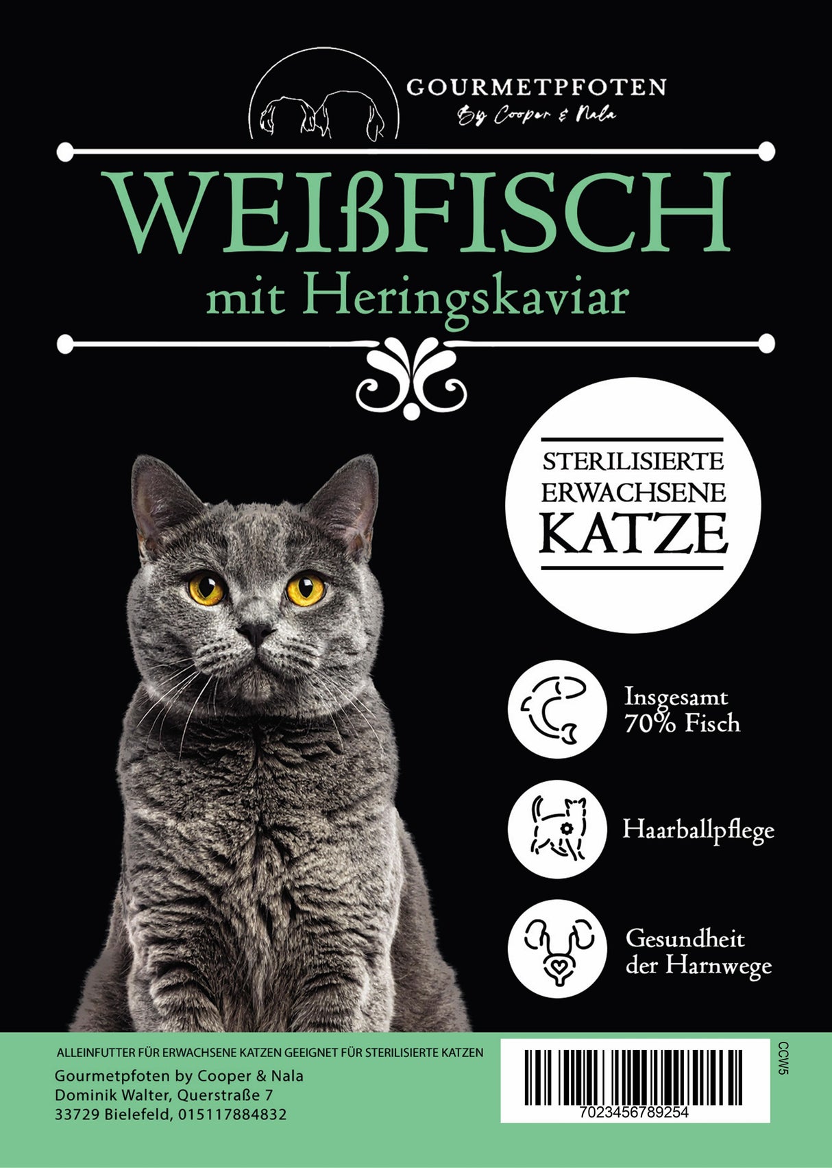Trockenfutter Weißfisch mit Heringskaviar Erwachsene Katzen