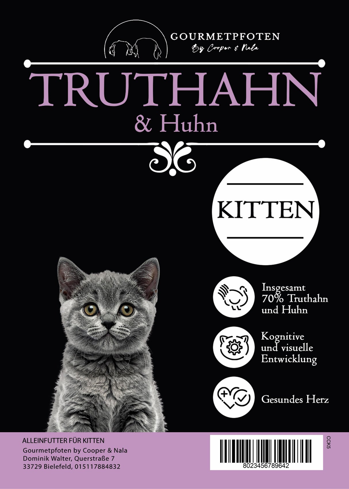 Trockenfutter mit Huhn & Truthahn Kitten