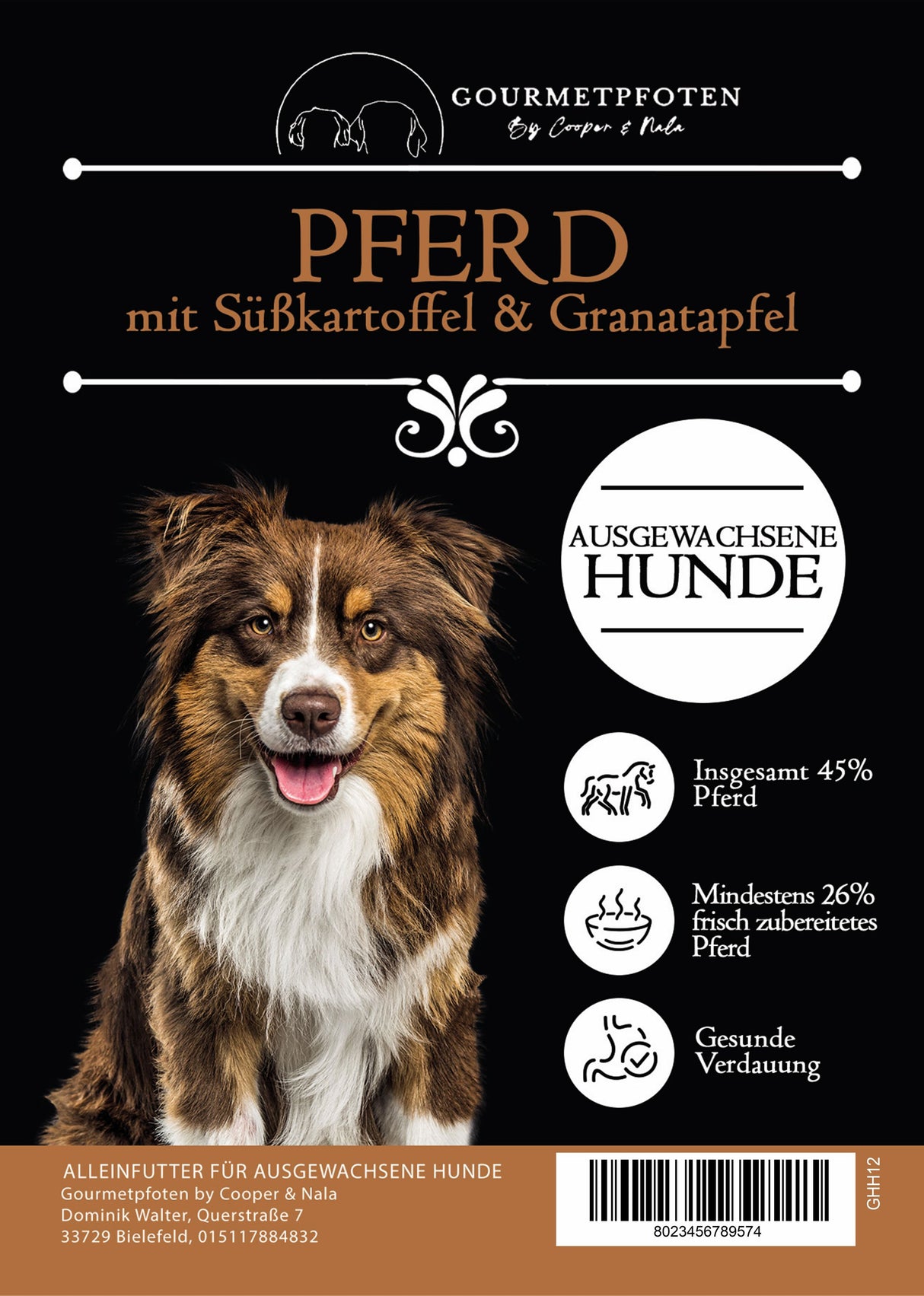 Trockenfutter Pferd mit Süßkartoffel & Granatapfel