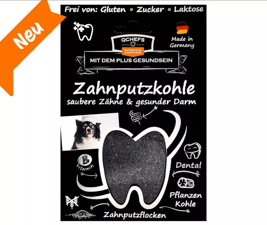 QChefs Zahnputzkohle Hund