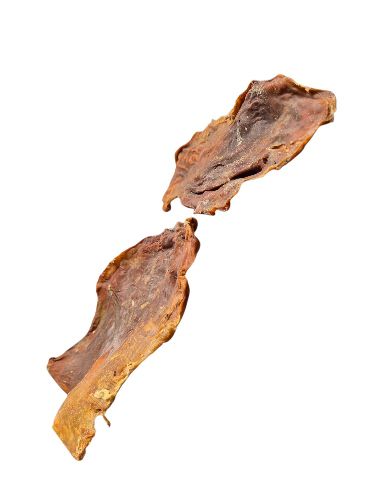 Natürliche, getrocknete Rinderkopfhaut-Stücke von gourmetpfoten.de als gesunder und robuster Kausnack für Hunde