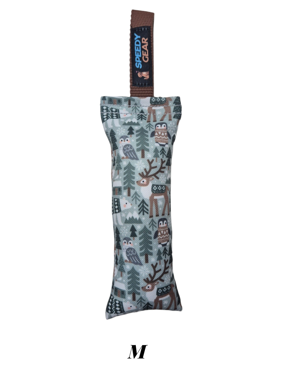 gourmetpfoten.de SPEEDY GEAR Zerrspielzeug mit Winterwald-Muster, Füchsen, Eulen und Rentieren für Hunde