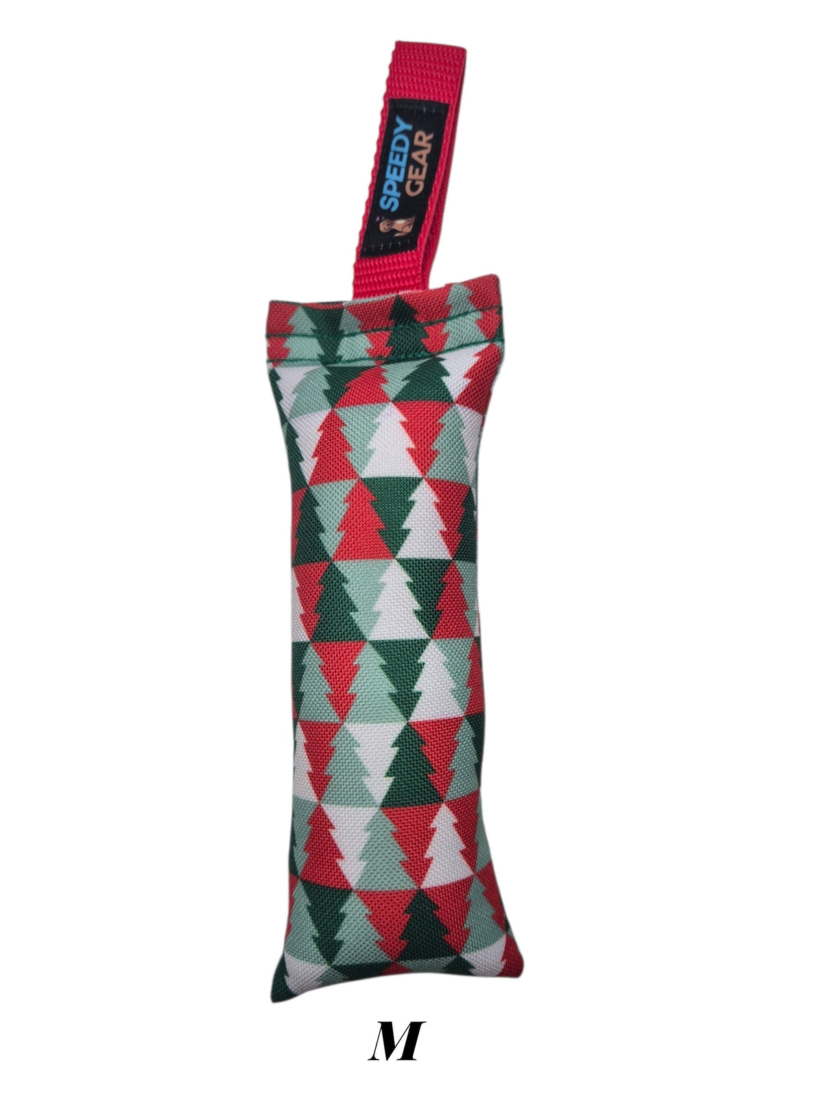 gourmetpfoten.de SPEEDY GEAR Hunde Zerrspielzeug mit weihnachtlichem Tannenbaum-Muster und roter Handschlaufe
