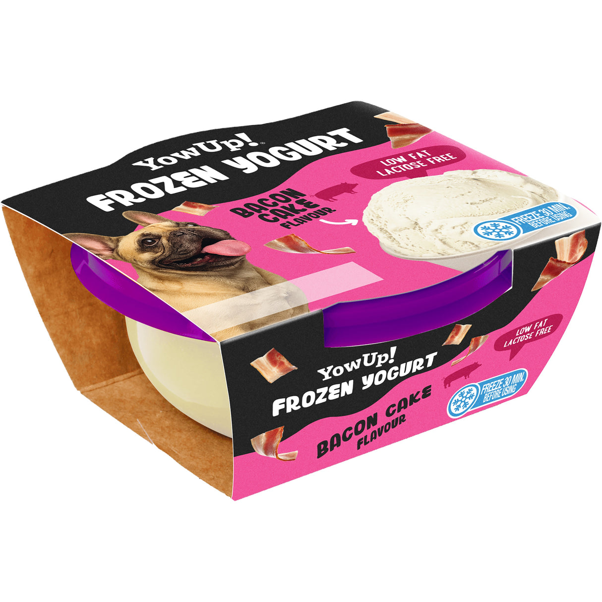 YowUp Frozen Yoghurt Hund Bacon Cake