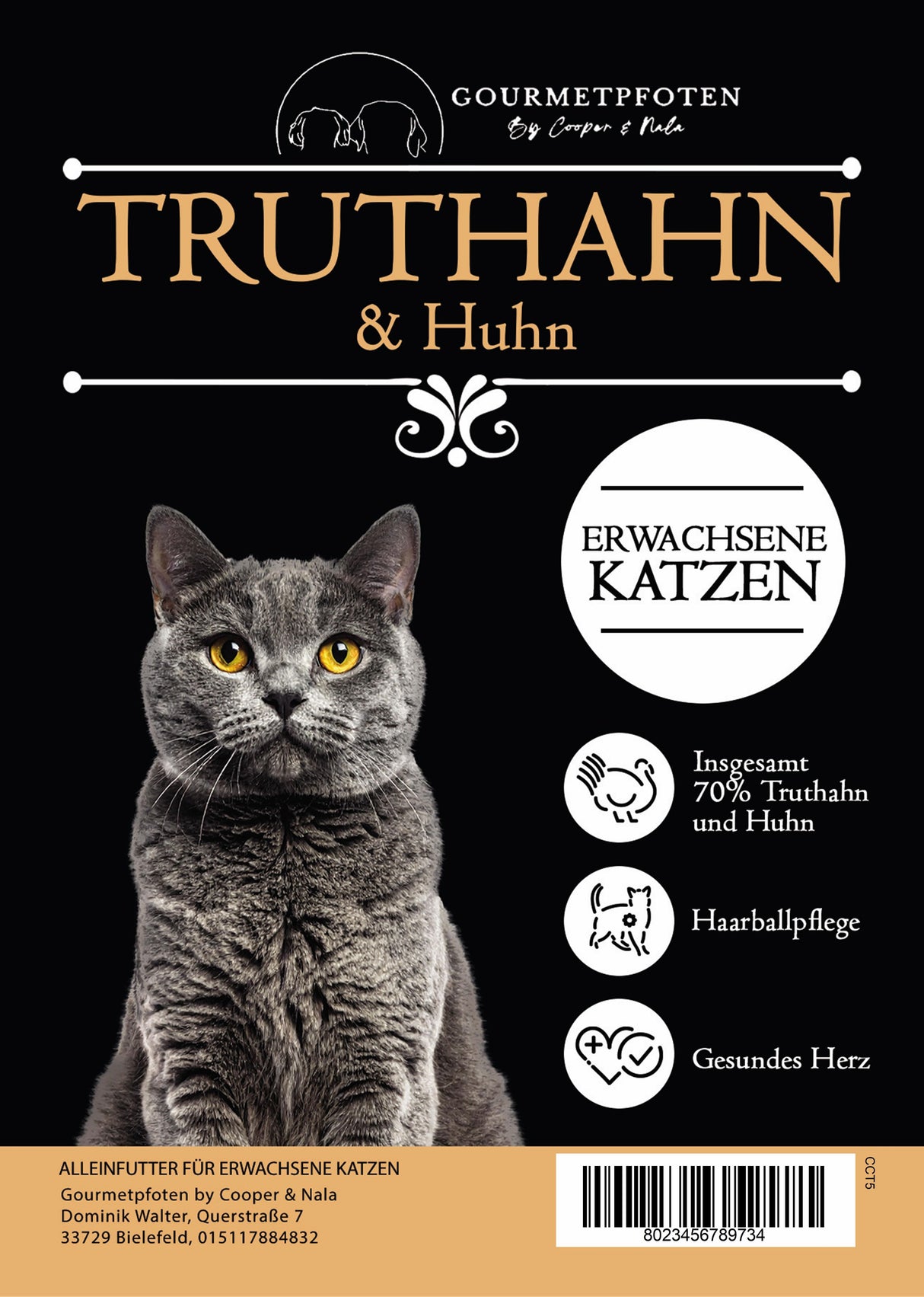 Trockenfutter mit Truthahn & Huhn Erwachsene Katzen