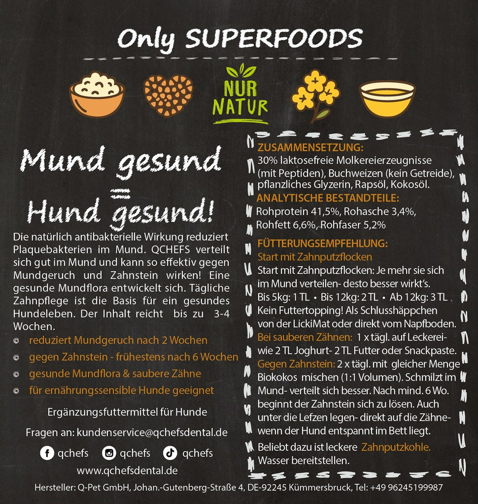QChefs Zahnputzflocken Hund