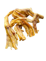 gourmetpfoten.de getrocknete Entenfüße als natürlicher, proteinreicher Kausnack für die Zahnpflege von Hunden