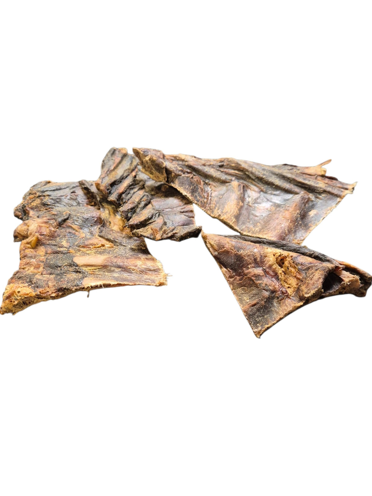 gourmetpfoten.de naturbelassene, getrocknete Rinderkopfhaut als gesunder Kausnack für Hunde zur Zahnpflege