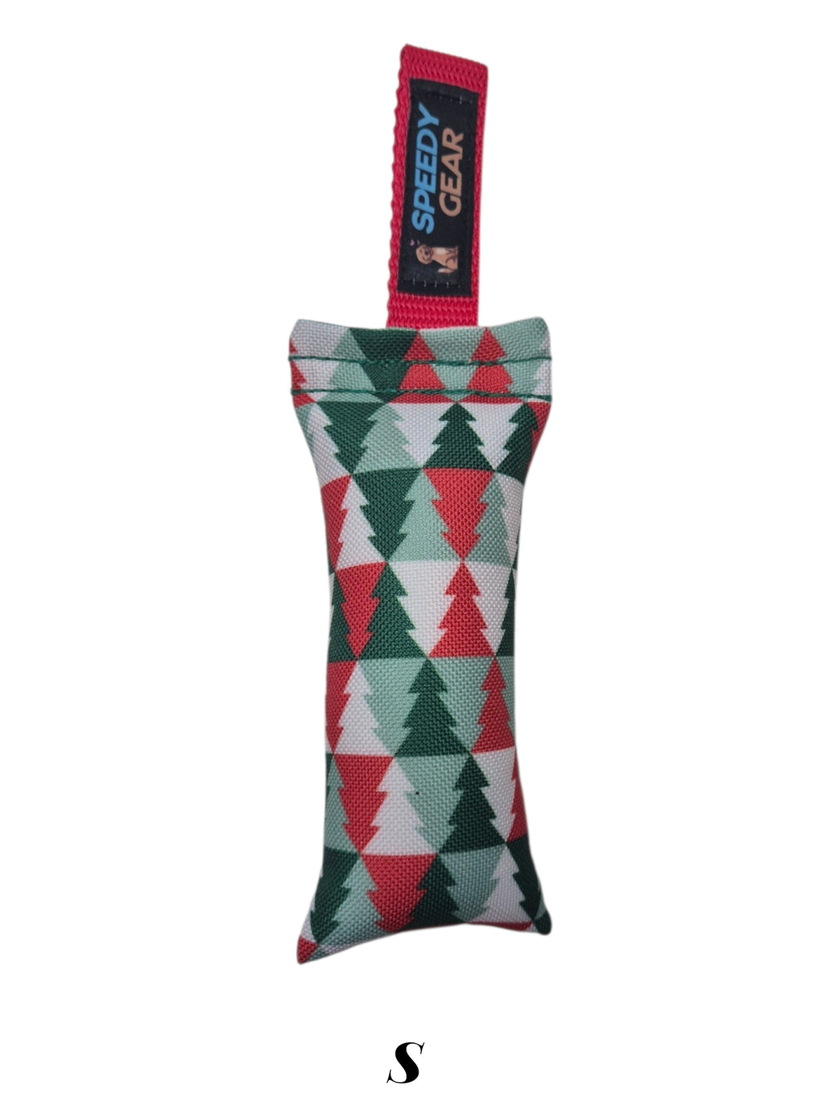gourmetpfoten.de SPEEDY GEAR Hunde Zerrspielzeug mit weihnachtlichem Tannenbaum-Muster in Rot, Weiß und Grün