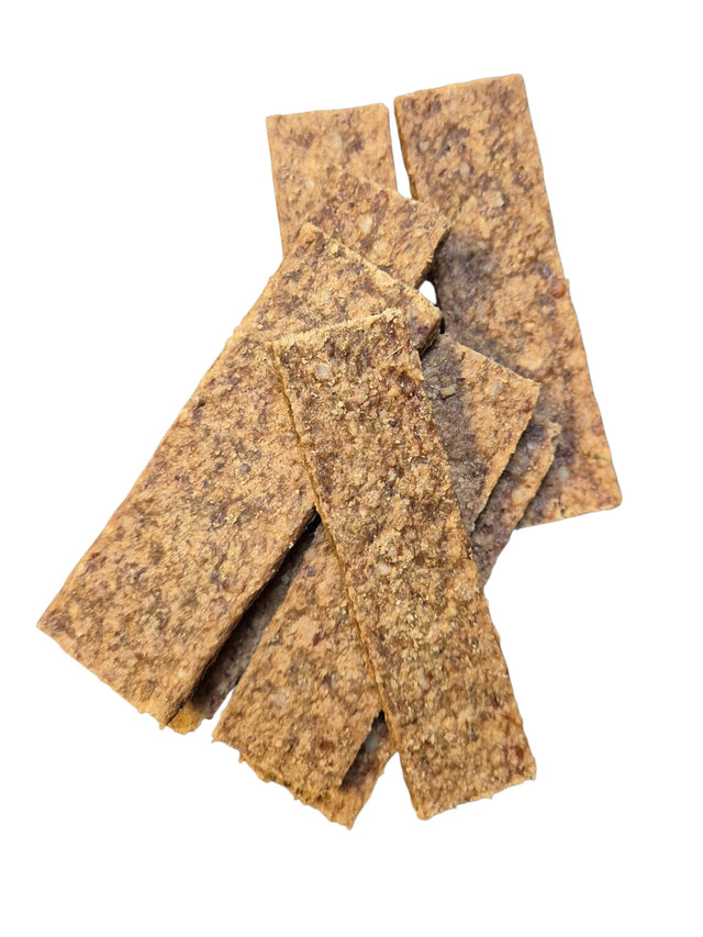Natürliche gourmetpfoten.de Kausnacks in Streifenform für eine gesunde und artgerechte Belohnung von Hunden