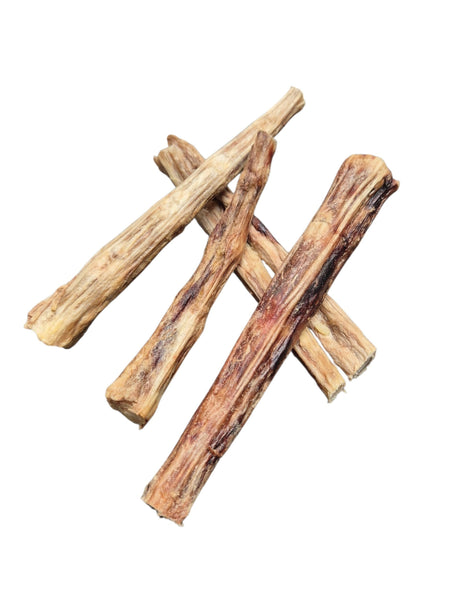 gourmetpfoten.de Ochsenschwanzstücke als naturbelassene, getrocknete Rindersehnen-Kausnacks für Hunde