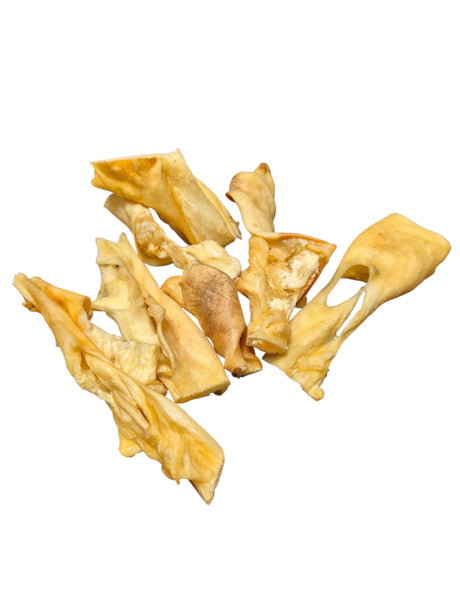 gourmetpfoten.de natürliche Rinderohren Kausnacks für Hunde als gesunde und fettarme Belohnung