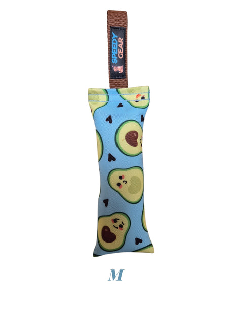 gourmetpfoten.de SPEEDY GEAR Avocado Hundespielzeug aus robustem Stoff mit niedlichem Muster und praktischer Schlaufe