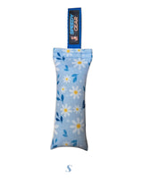 gourmetpfoten.de SPEEDY GEAR Beißkissen für Hunde mit blauem Gänseblümchen-Muster und praktischer Handschlaufe