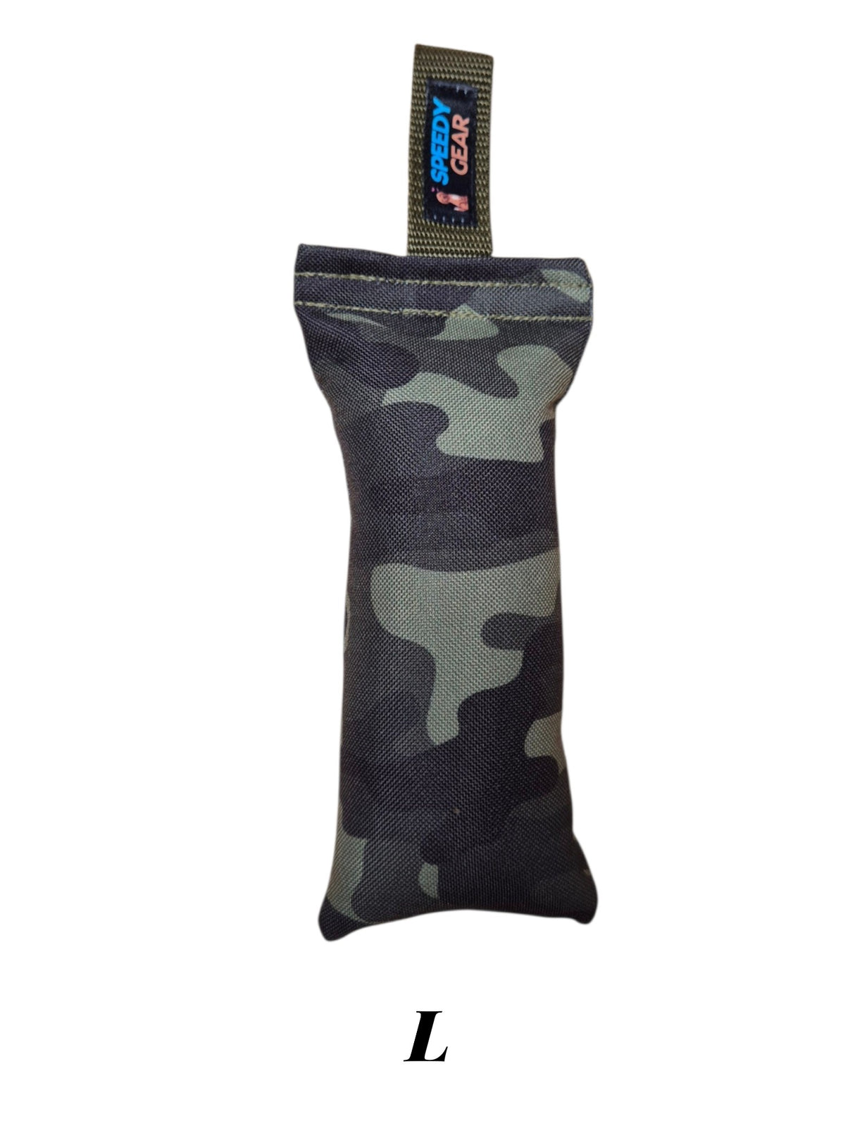 gourmetpfoten.de SPEEDY GEAR Beißwurst in Camouflage-Optik mit robuster Schlaufe für Zerrspiele mit Hunden