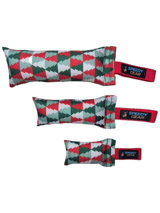 gourmetpfoten.de SPEEDY GEAR Hunde Zerrspielzeug im weihnachtlichen Tannenbaum-Design mit roter Handschlaufe