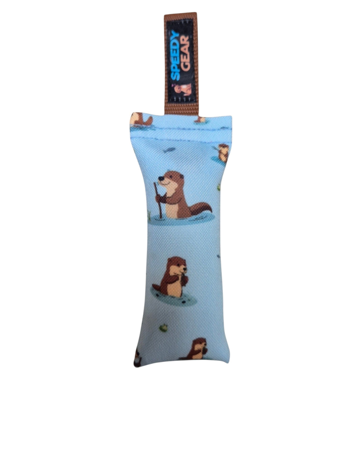gourmetpfoten.de Speedy Gear Hundedummy mit Otter-Motiv in Hellblau, schwimmfähiges Apportierspielzeug aus Polyester