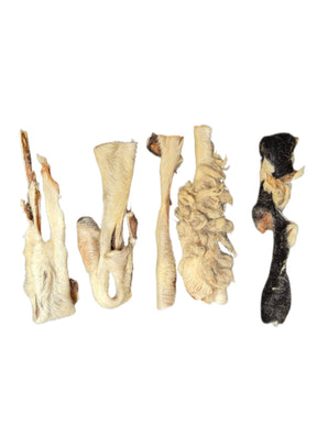 gourmetpfoten.de Ziegenhaut-Streifen mit Fell als naturbelassener, robuster Kausnack für Hunde zur Zahnreinigung