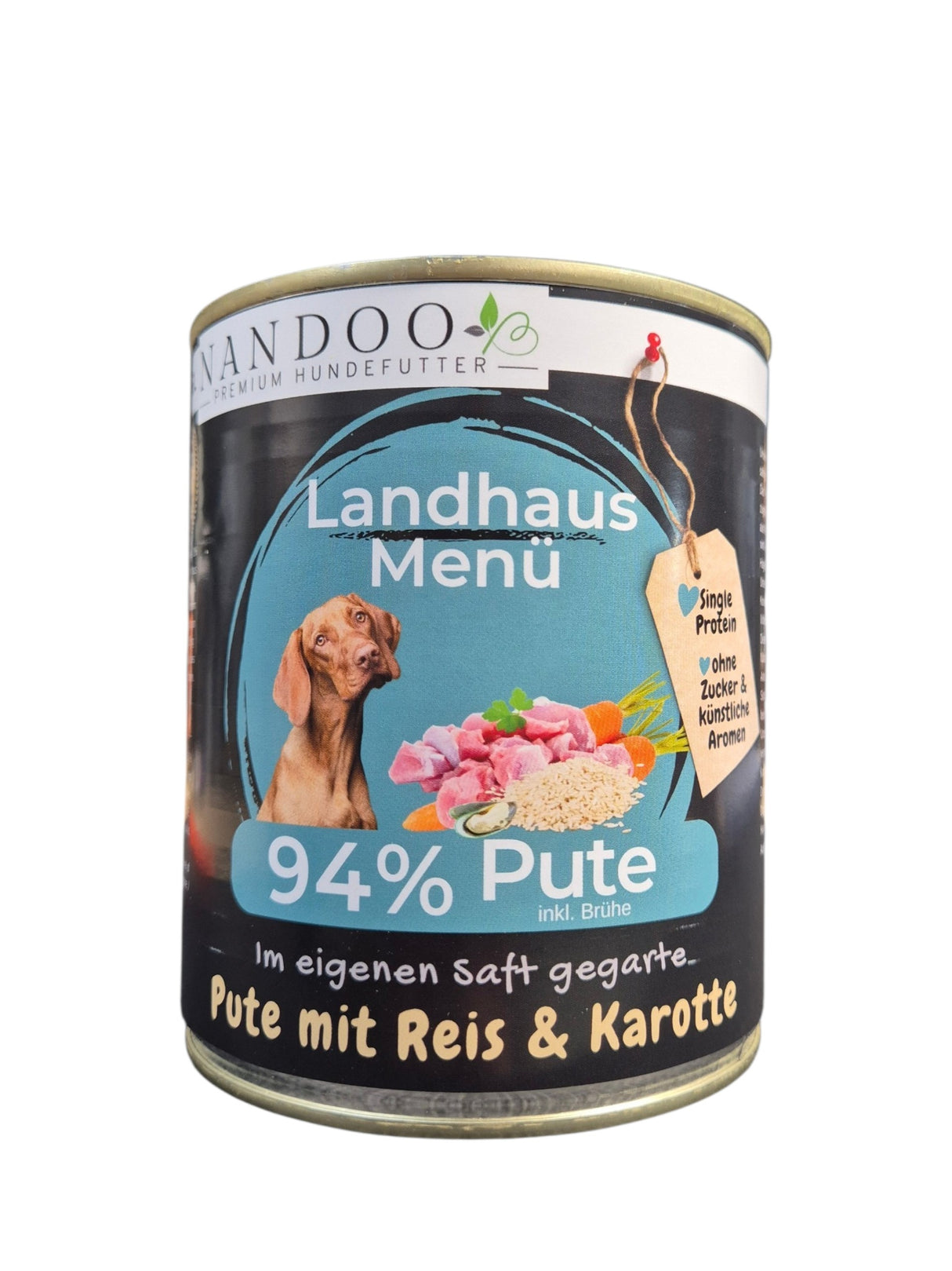 NANDOO Landhaus Menü – Pute mit Reis, Karotte & Grünlippmuschel 800g